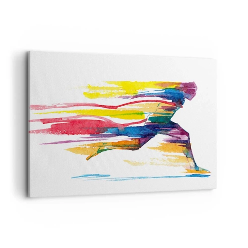Quadro em tela - Correndo pelo arco-íris - 100x70 cm