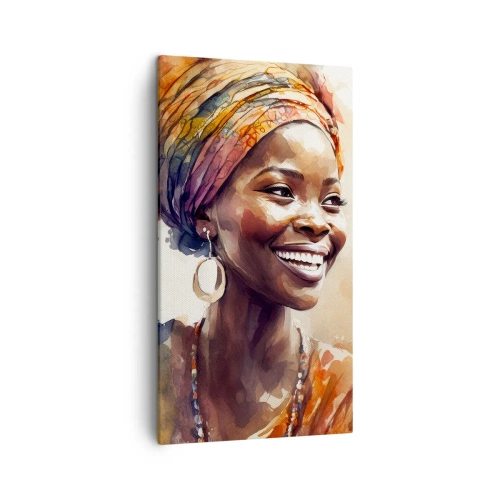 Quadro em tela - Rainha africana - 45x80 cm