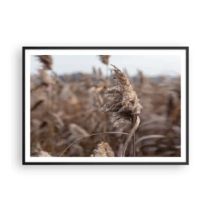 Pôster com moldura preta - É hora de voar com o vento - 100x70 cm