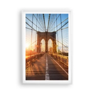Pôster em moldura branca - Na Ponte Dourada - 61x91 cm