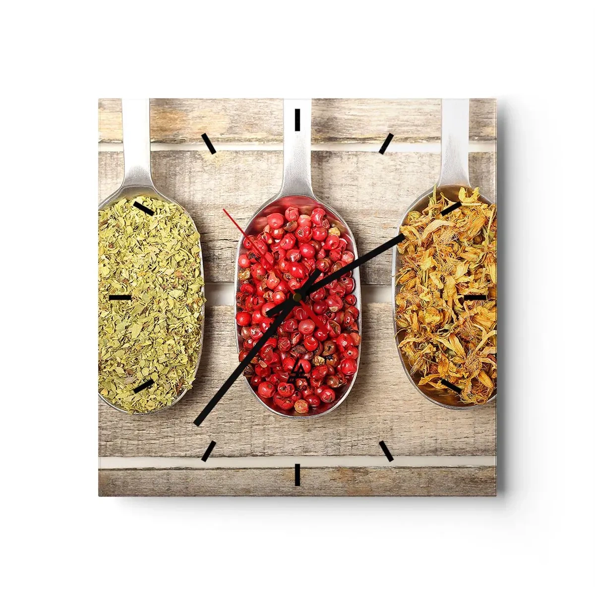 Relógio de parede - Relógio em vidro - Magia da cozinha - 30x30 cm