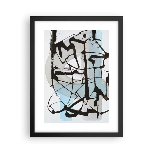 Pôster com moldura preta - Azul mesmo assim - 30x40 cm