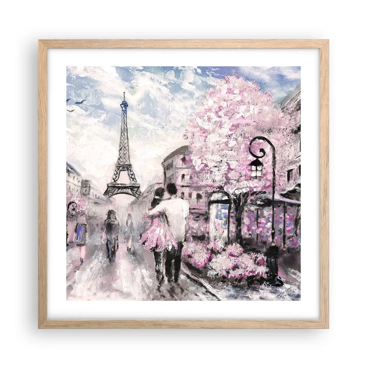 Pôster com moldura de carvalho claro - Como for se apaixonar, somente em... - 50x50 cm