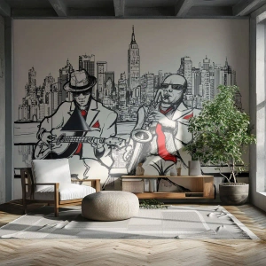 Papel de Parede Premium Sand - Improvisação nova-iorquina - Música, Jazz, Nova Iorque - 500x350 cm