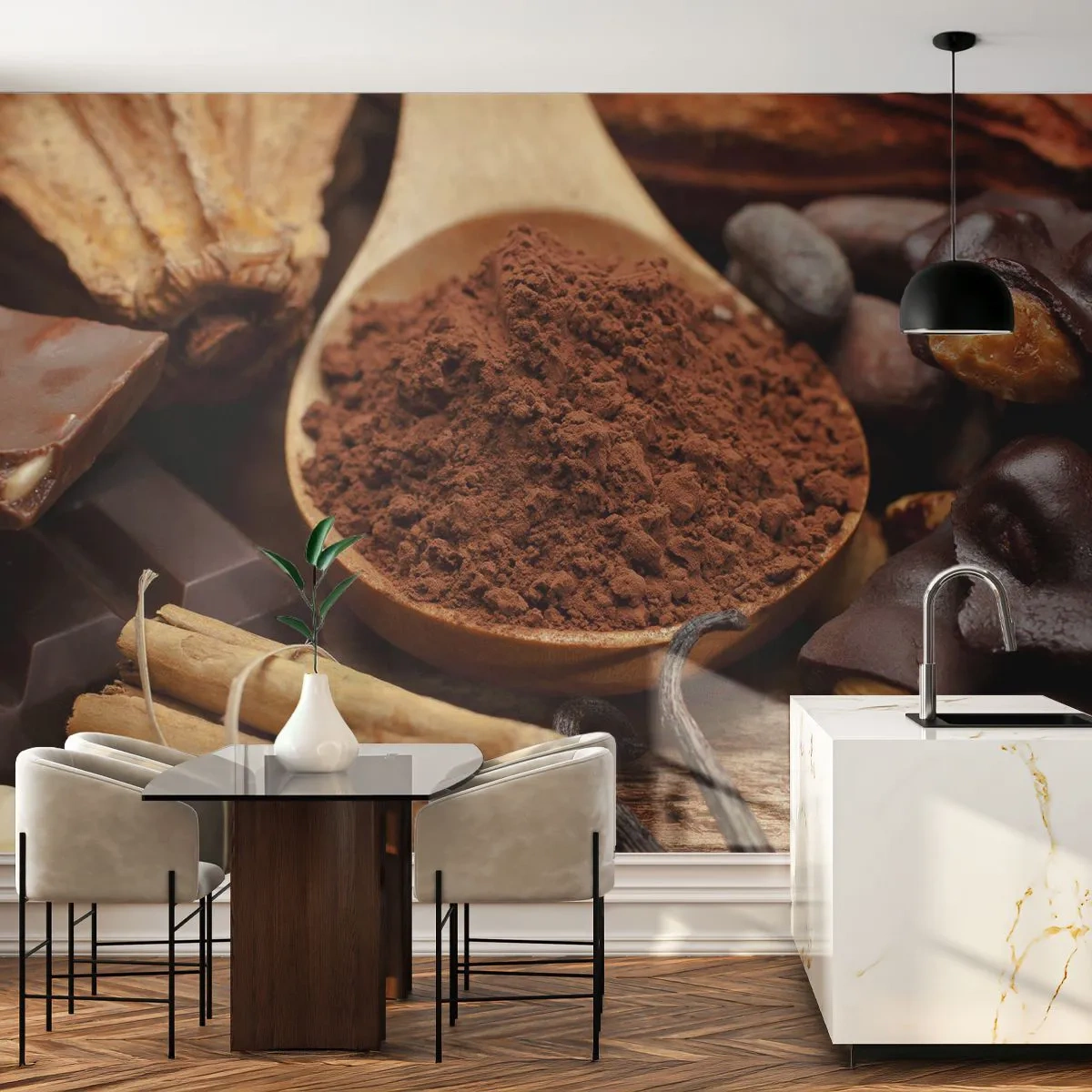Papel de Parede Autocolante Deluxe Sticker - O melhor para as tristezas - Gastronomia, Chocolate, Café - 250x175 cm