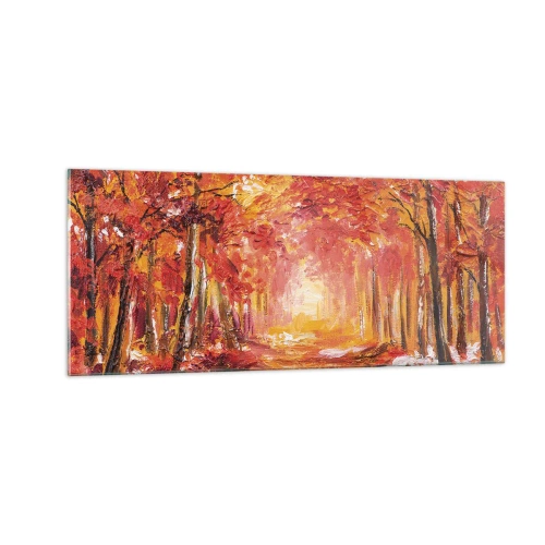 Quadro em vidro - Floresta de cobre - 100x40 cm