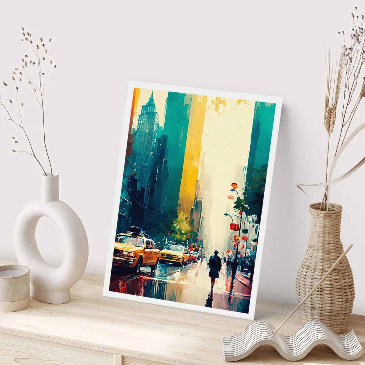 Pôster - Nova York – até a chuva é colorida aqui - 50x70 cm