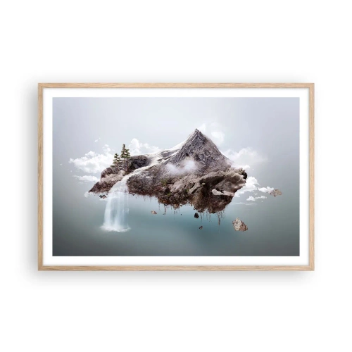 Pôster com moldura de carvalho claro - Pelos olhos de um surrealista - 91x61 cm