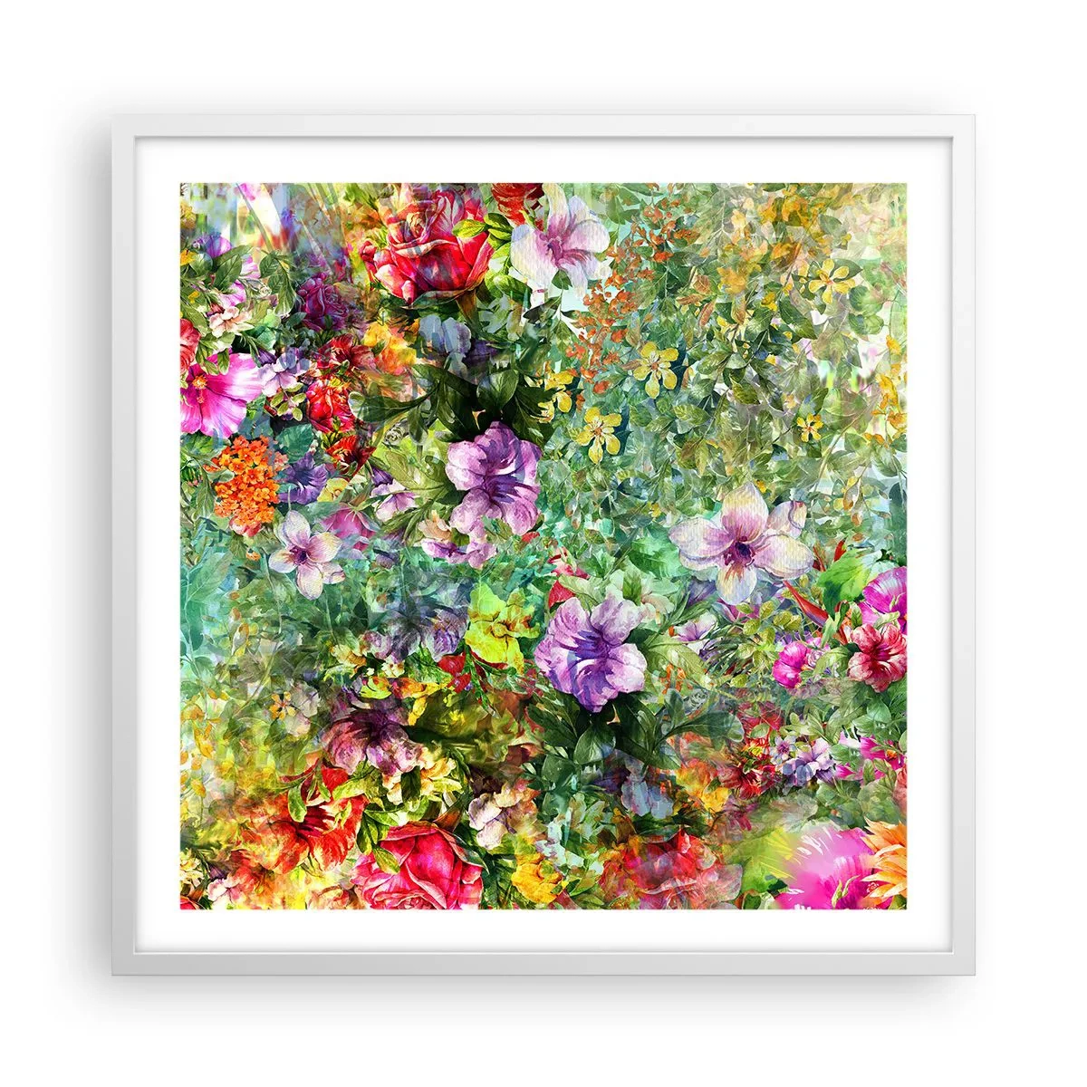 Pôster em moldura branca - Nas flores para a perdição - 60x60 cm