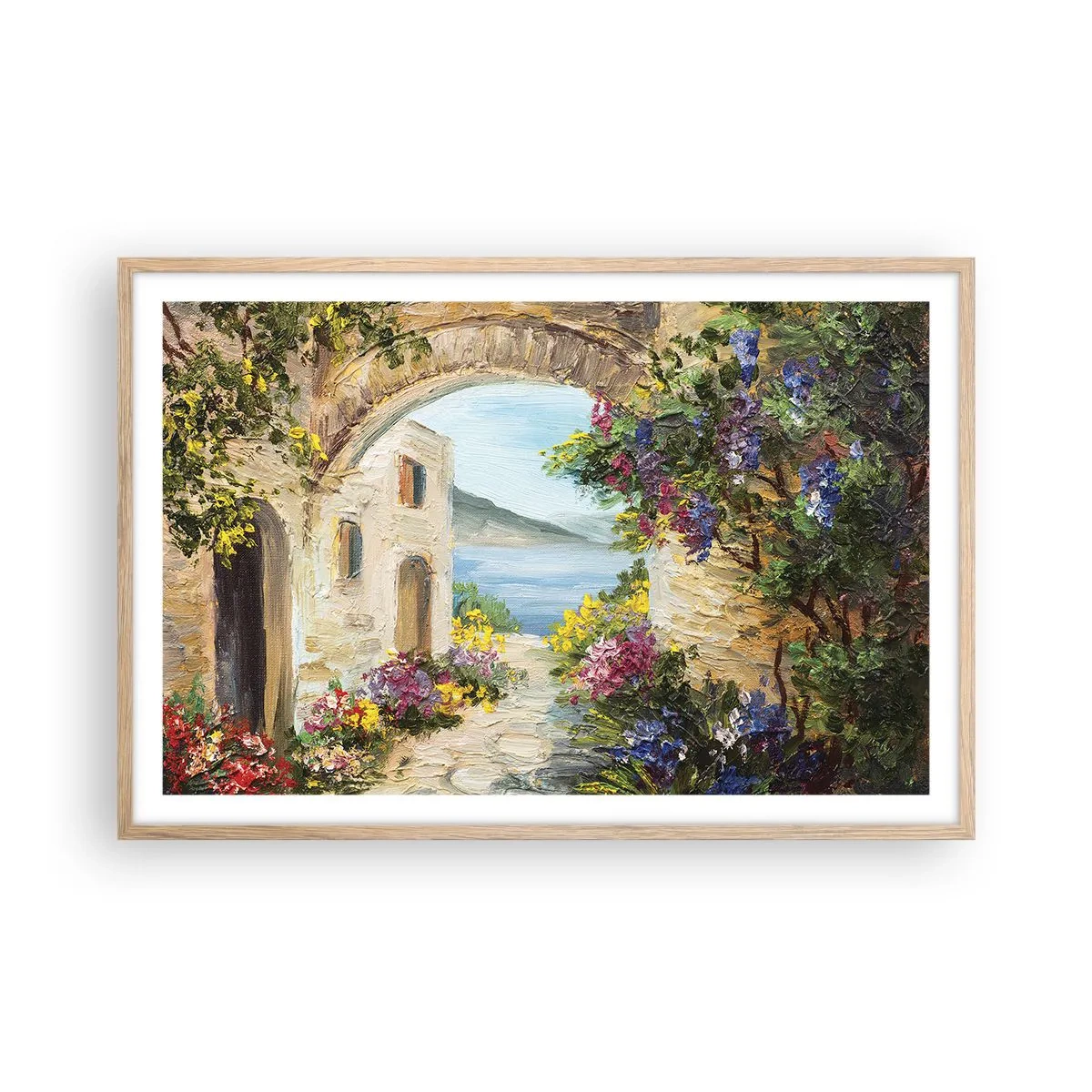 Pôster com moldura de carvalho claro - O encanto da província costeira - 91x61 cm