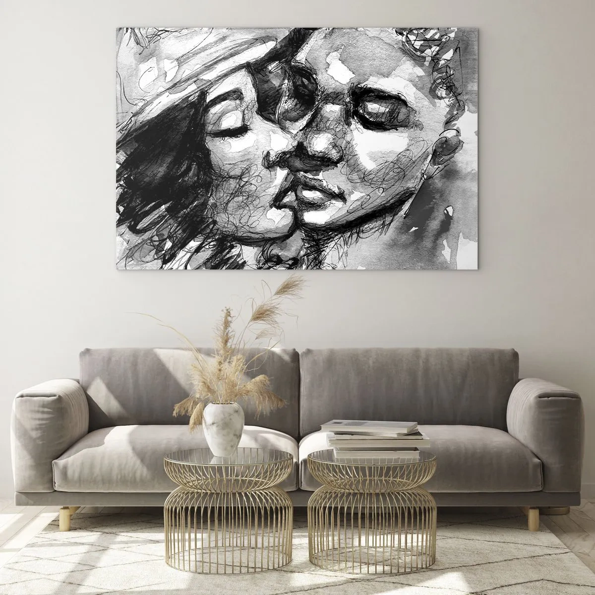 Quadro em vidro - Um momento de ternura - 100x70 cm