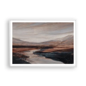 Pôster em moldura branca - Um vale tranquilo - 100x70 cm