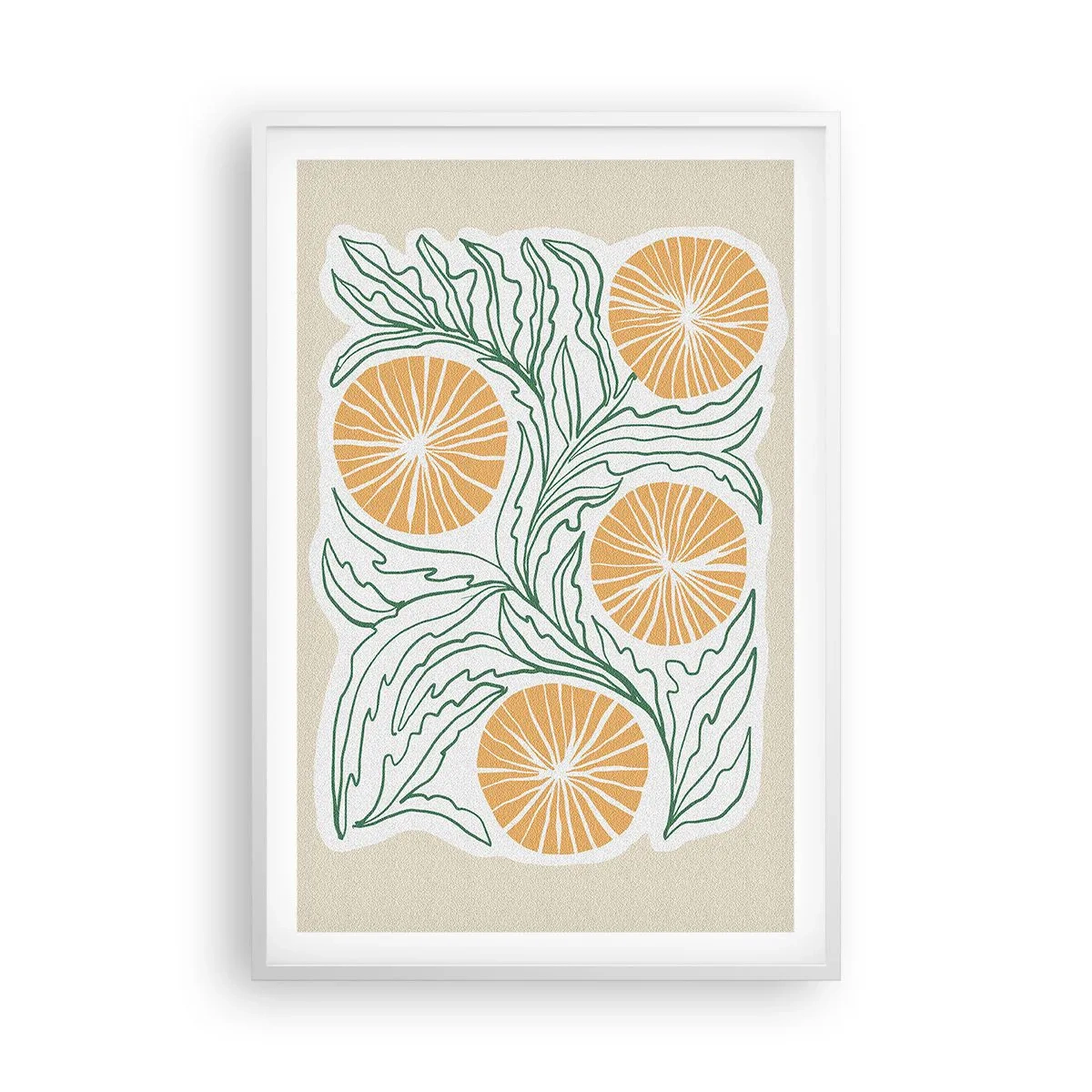 Pôster em moldura branca - Étnico com um toque de abstração - 61x91 cm