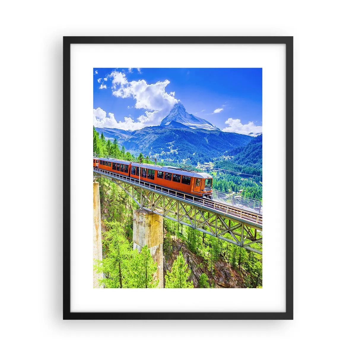 Pôster com moldura preta - Hora dos Alpes - 40x50 cm