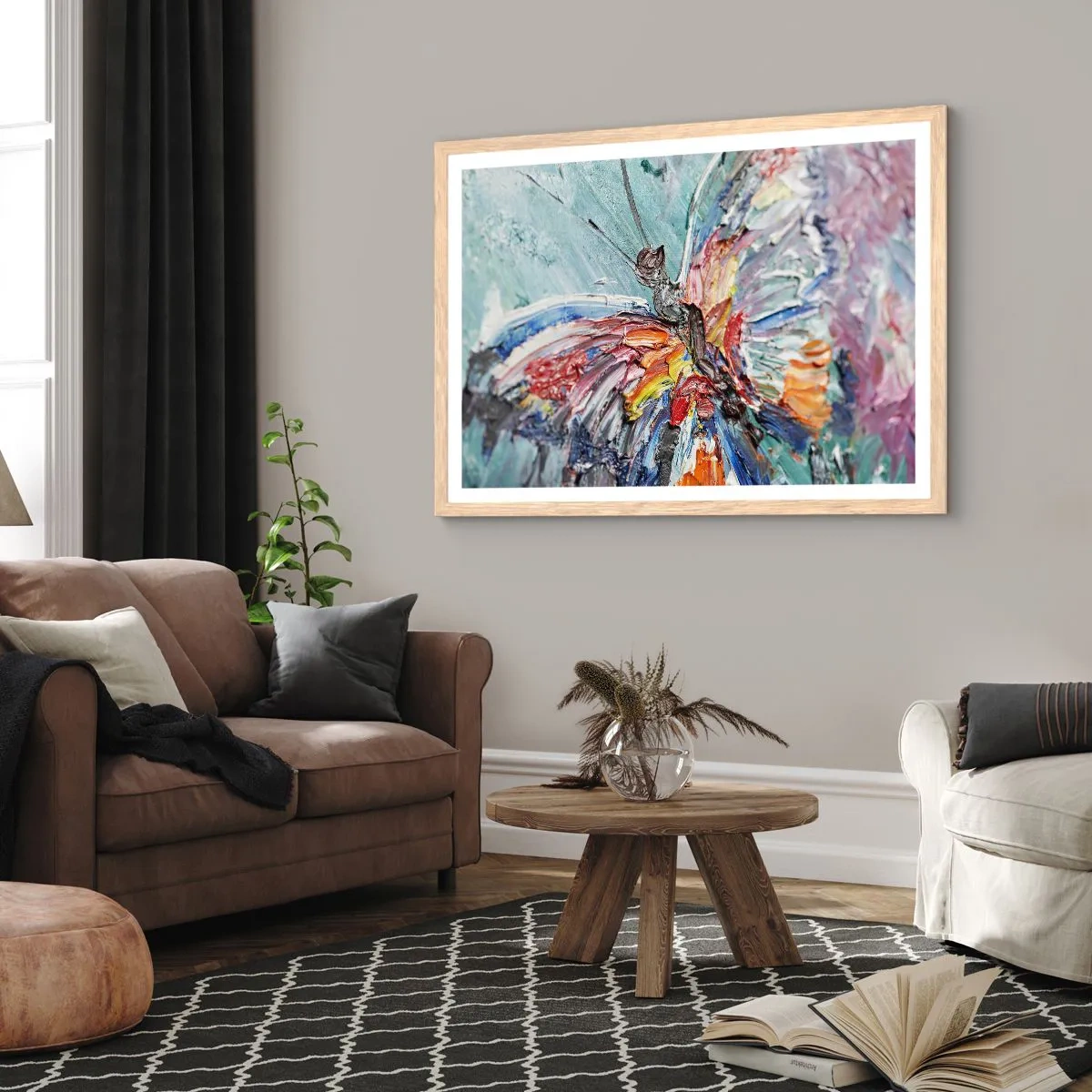 Pôster com moldura de carvalho claro - Pintado pela natureza - 91x61 cm