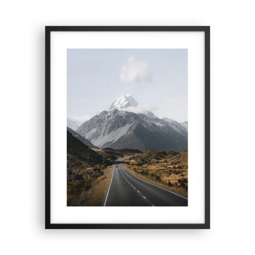 Pôster com moldura preta - O caminho para o coração das montanhas - 40x50 cm
