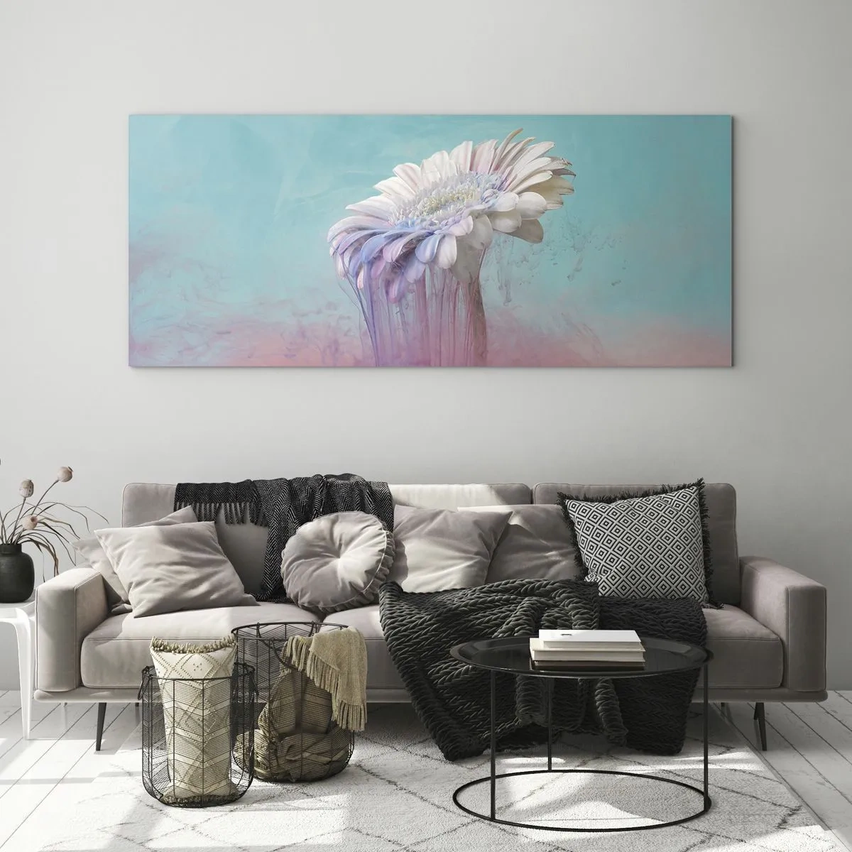 Quadro em vidro - O submundo das flores - 100x40 cm