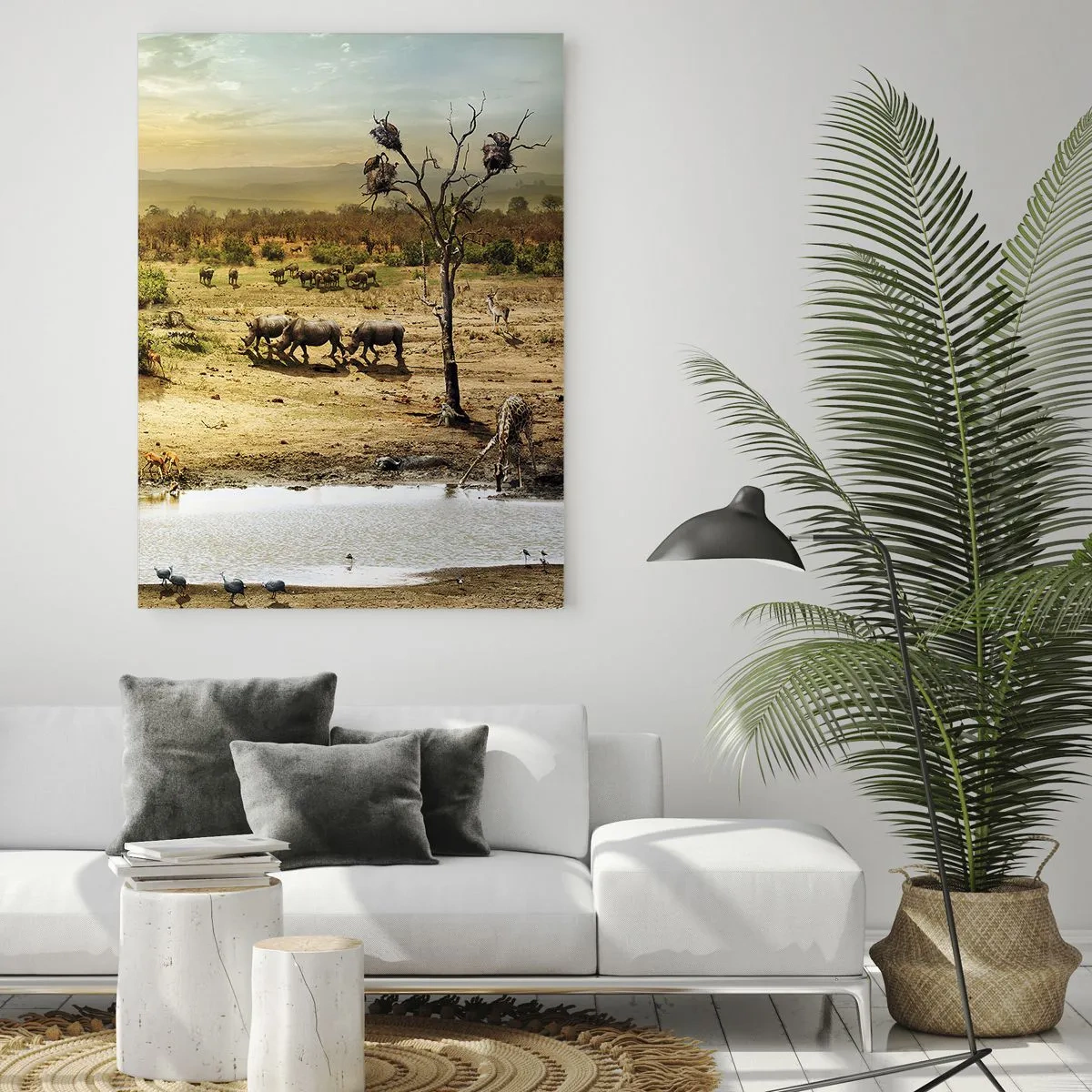 Quadro em vidro - Um rio corria no Éden... - 70x100 cm