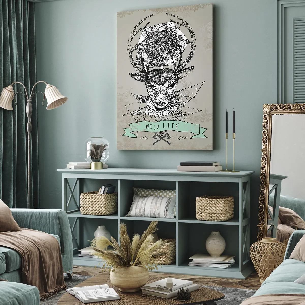 Quadro em tela - A Visão de Santo Hubertus - 80x120 cm