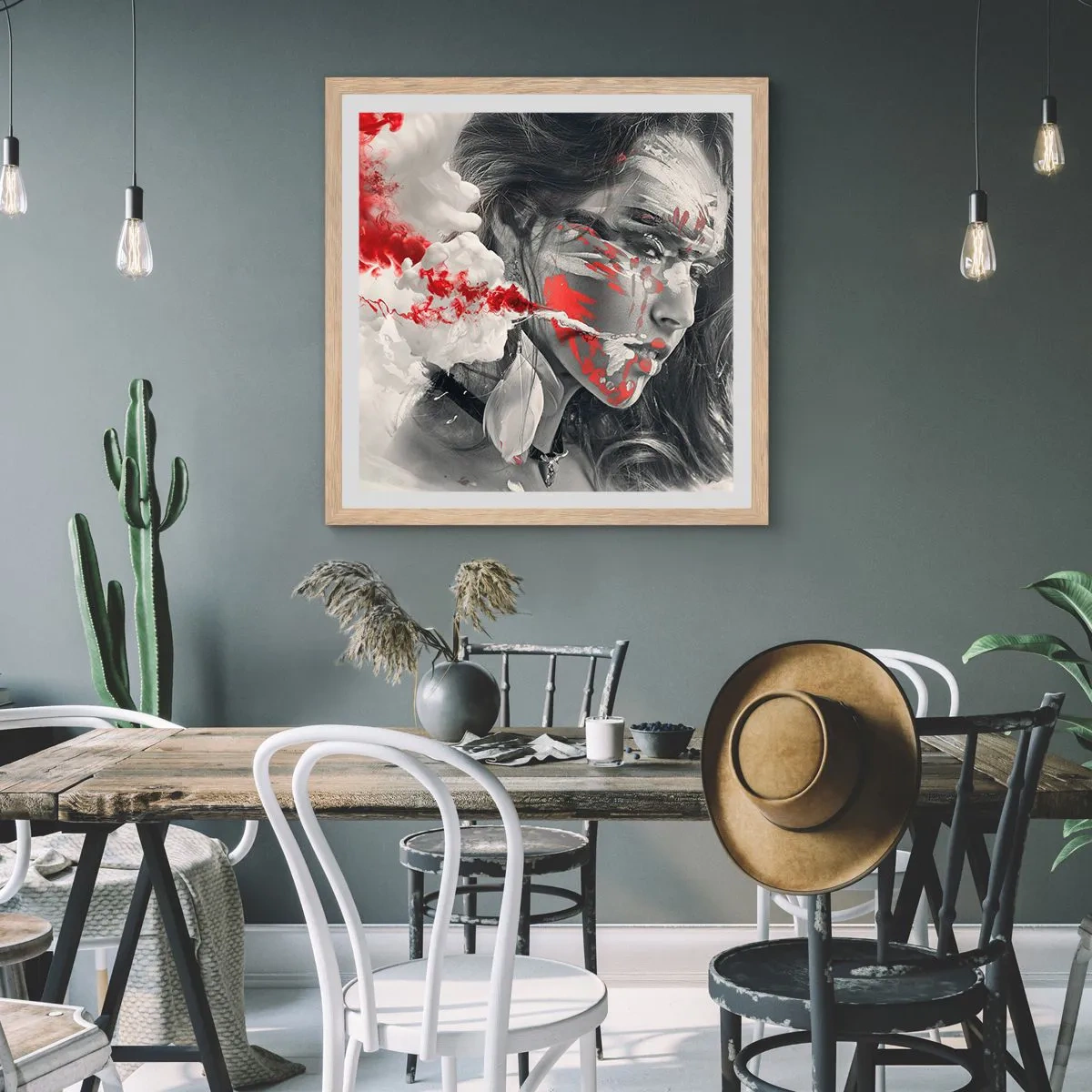 Pôster com moldura de carvalho claro - Nos fumos do absurdo - 50x50 cm