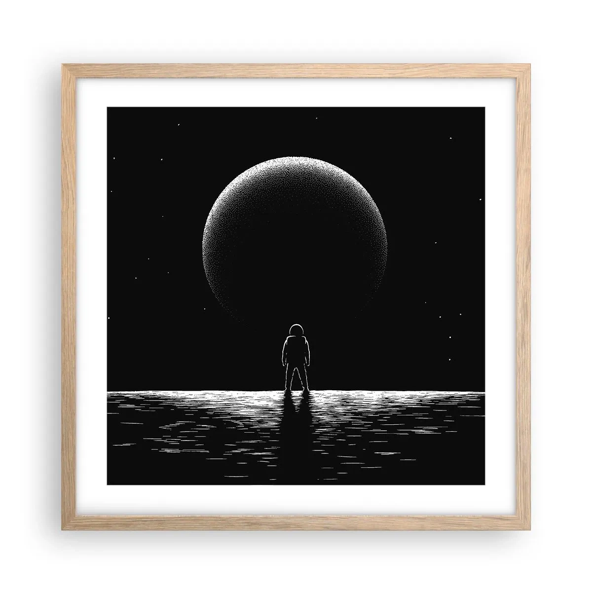 Pôster com moldura de carvalho claro - Cara a cara - 50x50 cm