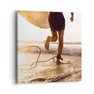 Quadro em tela - Encontro das ondas - 40x40 cm