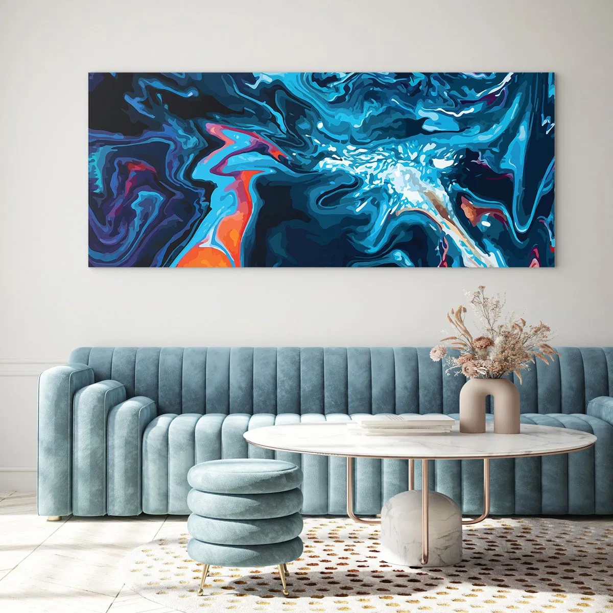 Quadro em vidro - Viagem ao centro do céu - 100x40 cm