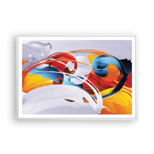 Pôster em moldura branca - A dança dos elementos da natureza - 100x70 cm