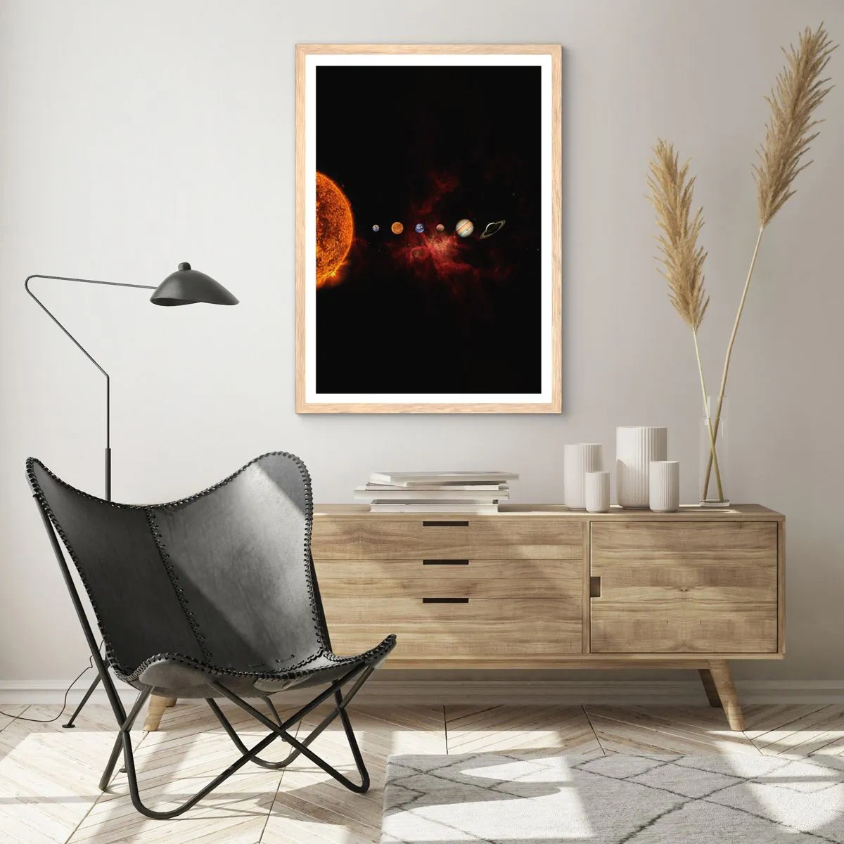 Pôster com moldura de carvalho claro - Nosso bairro - 61x91 cm