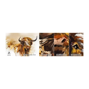 Amostra de Papel de Parede Standard Eco - Orgulho do caçador - Animais, Abstração, Búfalo Escocês - 100x30 cm