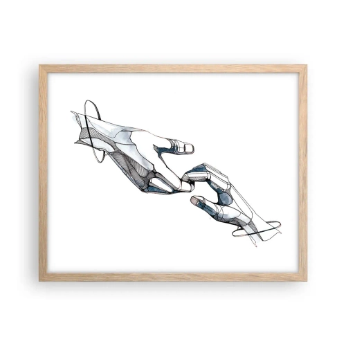 Pôster com moldura de carvalho claro - Um bom gesto - 50x40 cm