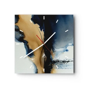 Relógio de parede - Relógio em vidro - Atrás da cortina - 30x30 cm