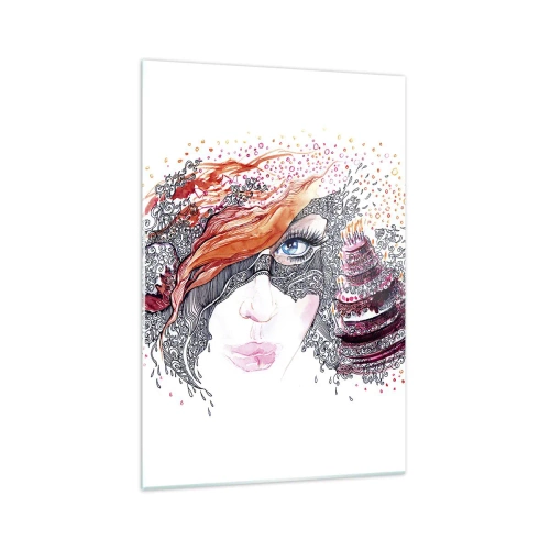 Quadro em vidro - Com ela, todos os dias são dias de festa - 70x100 cm