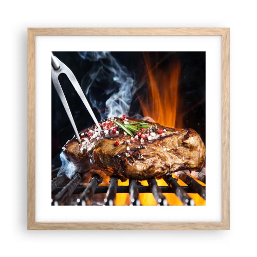 Pôster com moldura de carvalho claro - Suculenta e de bom cheiro - 40x40 cm