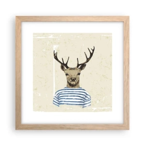 Pôster com moldura de carvalho claro - Porque eu gosto de camisas listradas! - 30x30 cm