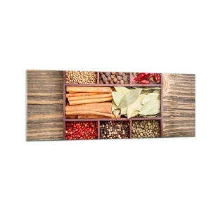 Quadro em vidro - Ordem das formas, um ramo de aromas - 140x50 cm