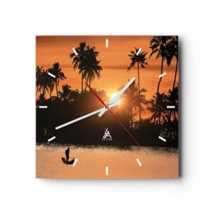 Relógio de parede - Relógio em vidro - Hora do descanso - 30x30 cm