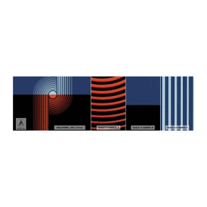 Amostra de papel de parede autocolante Deluxe Sticker - Num abraço geométrico - Abstração, Gráficos, Linear - 100x30 cm