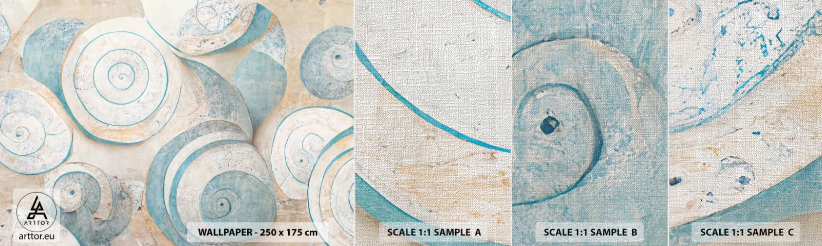 Amostra de papel de parede Premium Canvas - O que há dentro da casca? - Minimalismo, Cartuchos, Brilhante - 100x30 cm