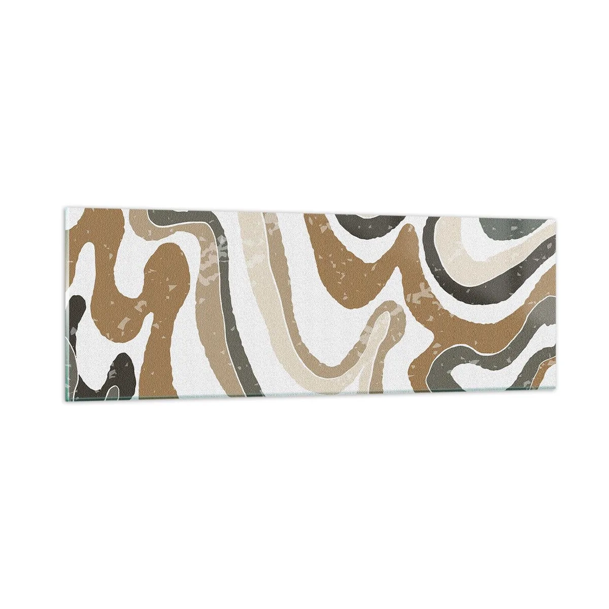 Quadro em vidro - Meandros de cores da terra - 90x30 cm