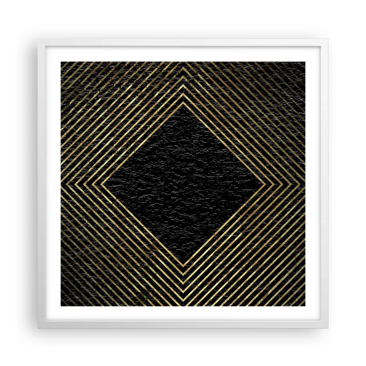 Pôster em moldura branca - Geometria em estilo glamoroso - 60x60 cm