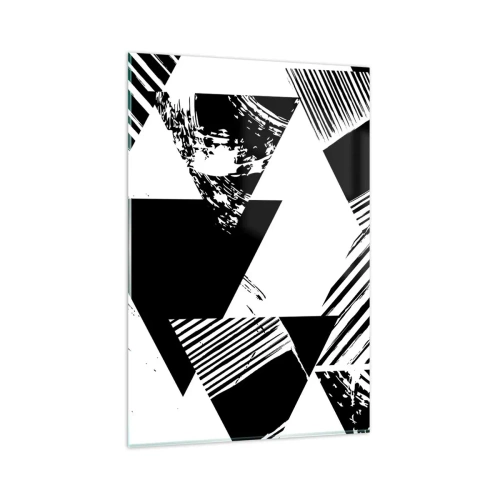 Quadro em vidro - Chuva de triângulos - 80x120 cm