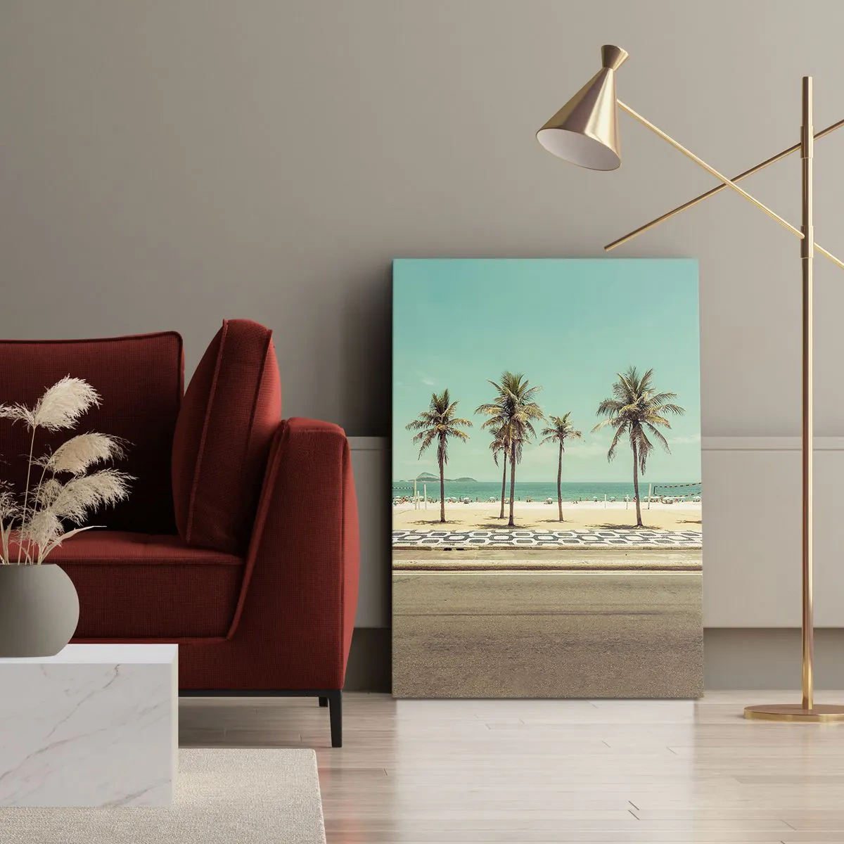 Quadro em tela - Em guarda da praia - 55x100 cm