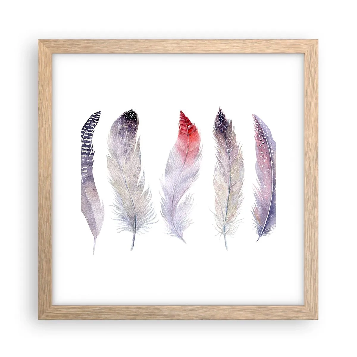 Pôster com moldura de carvalho claro - Delicadas como uma névoa multicolorida - 30x30 cm