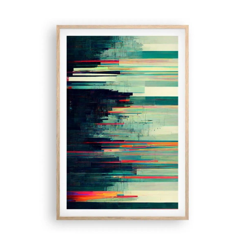 Pôster com moldura de carvalho claro - Cidade futurista - 61x91 cm