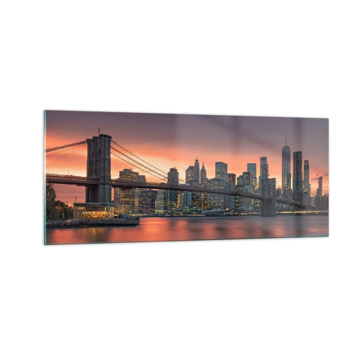 Quadro em vidro - Imersa no silêncio lilás - 100x40 cm