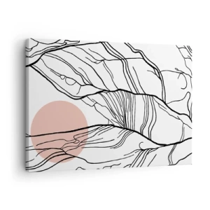Quadro em tela - Linhas minimalistas com um toque geométrico - 70x50cm - Numa rede de galhos - Decoração de parede moderna para a sala de estar e quarto ARTTOR