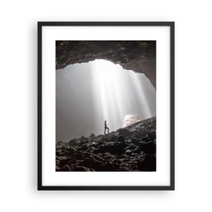Pôster com moldura preta - Gruta luminosa - 40x50 cm