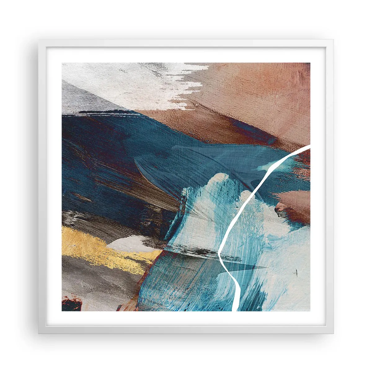 Pôster em moldura branca - Com elegância e energia - 60x60 cm