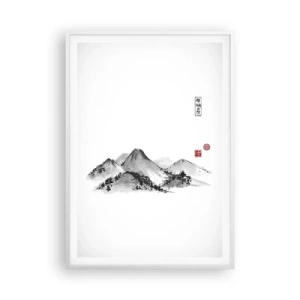 Pôster em moldura branca - Para além do vale - 70x100 cm